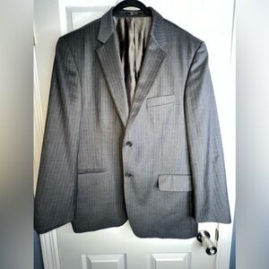 Arnold Brant Saks 44R Wool Cashmere Gray Blue Stripe Sports Coat Jacket 44 R